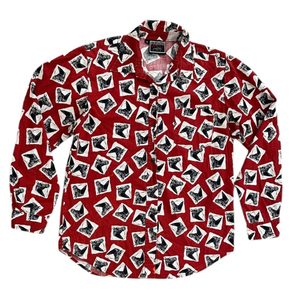 Vintage Studio West Horse Print Button Down